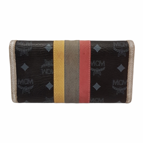 Mcm Munchen Stripe Leather Wallet - Picture 2 of 4